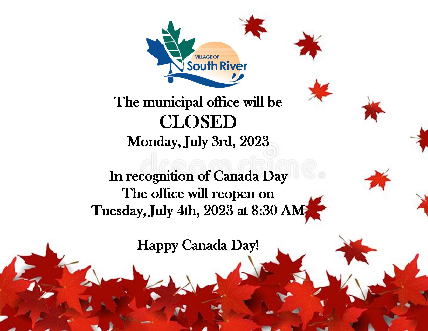 Office Closure for Canada Day!