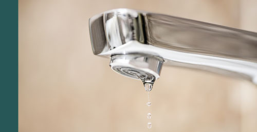 water faucet showing clear water